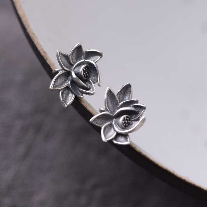 "Lotus flower" earrings, 925 silver