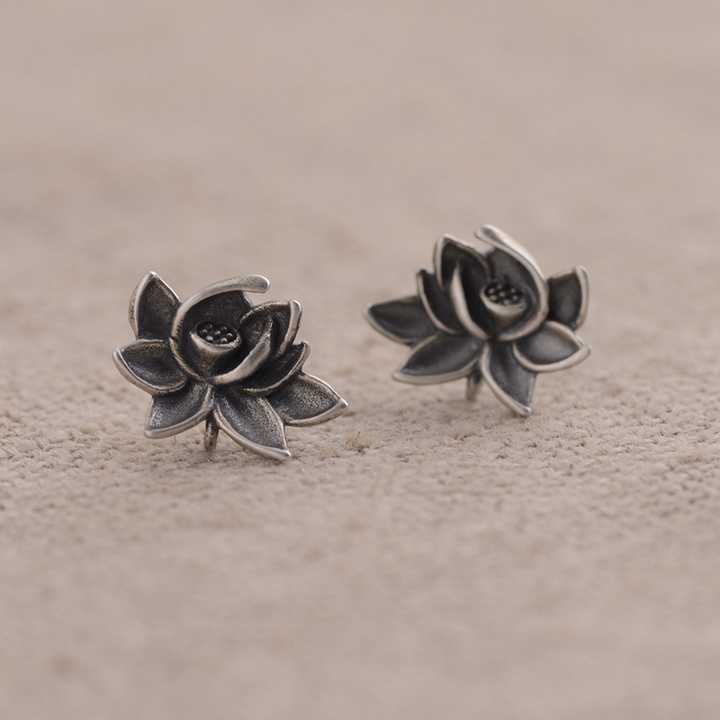 "Lotus flower" earrings, 925 silver