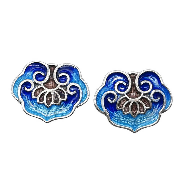 "Blue Lotus" earrings in 925 silver