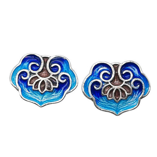 "Blue Lotus" earrings in 925 silver