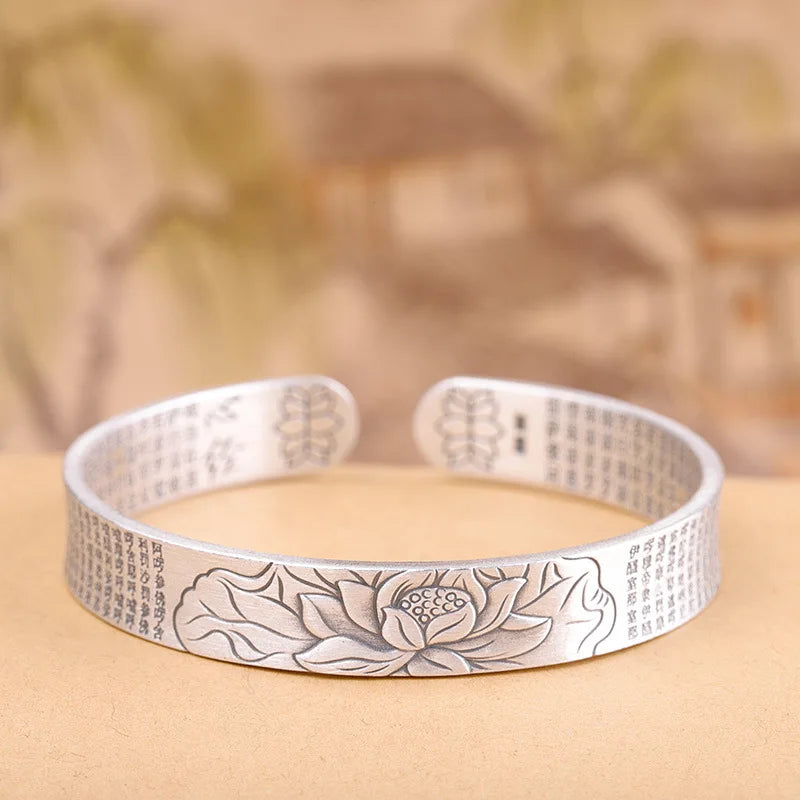 "Lotus flower" bracelet in 925 silver