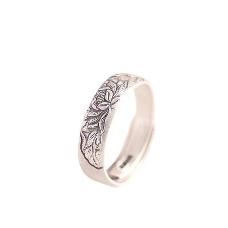 "Mini lotus flower" ring in 925 silver